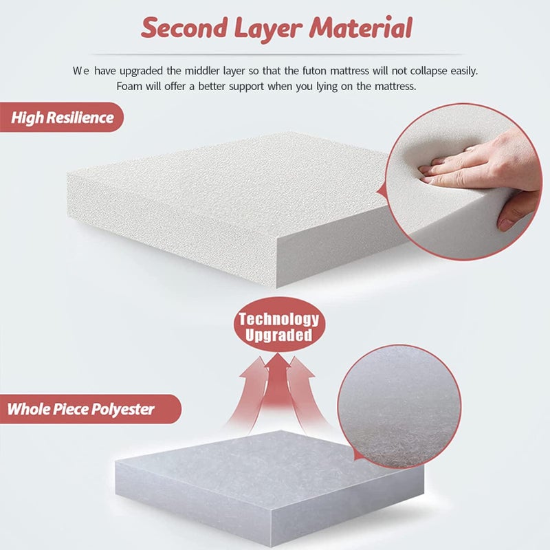 MAXYOYO Bohemian Retro Floor Mattress Vintage Floral Japanese Futon Mattress Roll Up Tatami Floor Mat Foldable Bed Portable Camping Mattress Sleeping Pad Floor Lounger Couch Bed Queen Size - Image 4